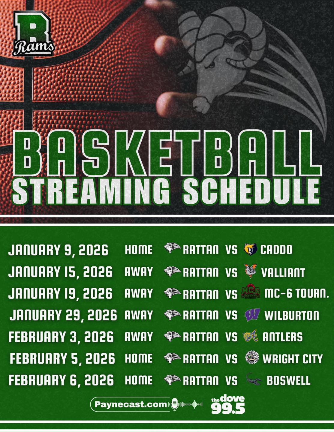 Rattan Vs. Caddo Basketball 01-09-2026