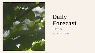 Paris Weather- Daily Update